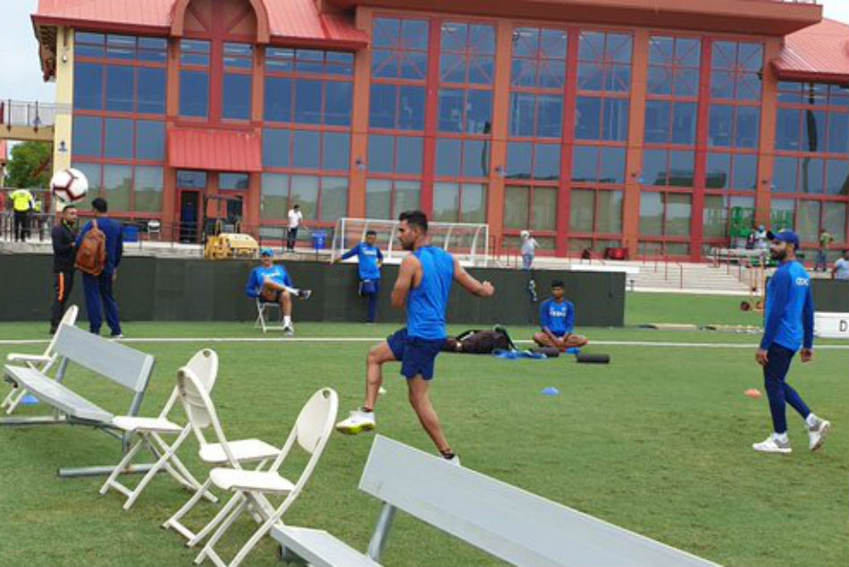 Team India plays football