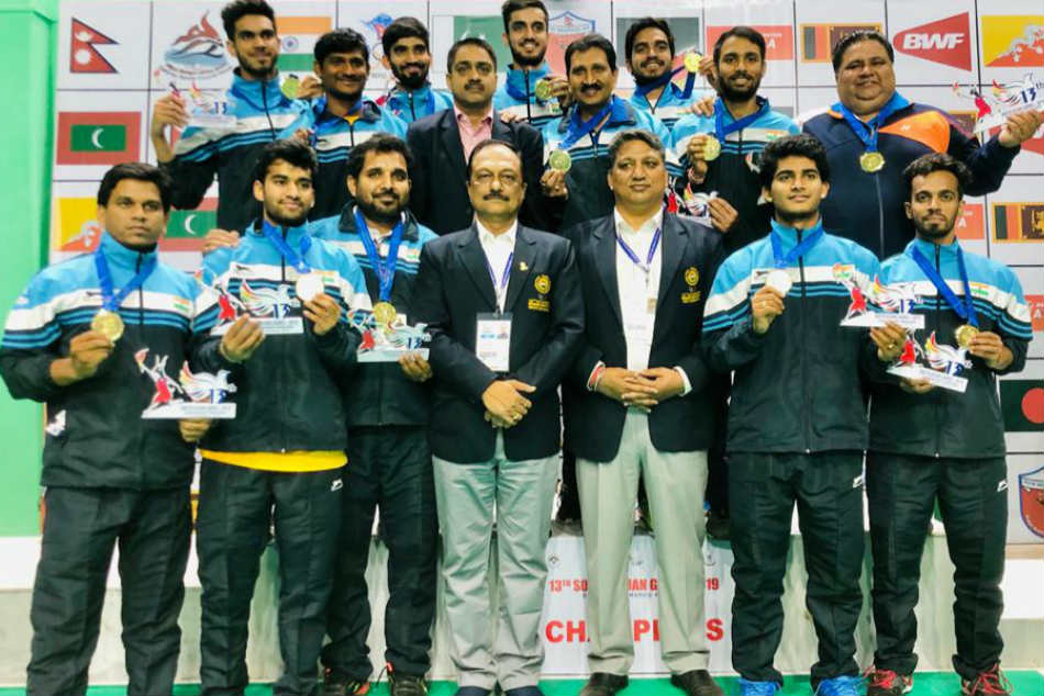 Indian mens badminton team win gold, Indian mens badminton team win gold,