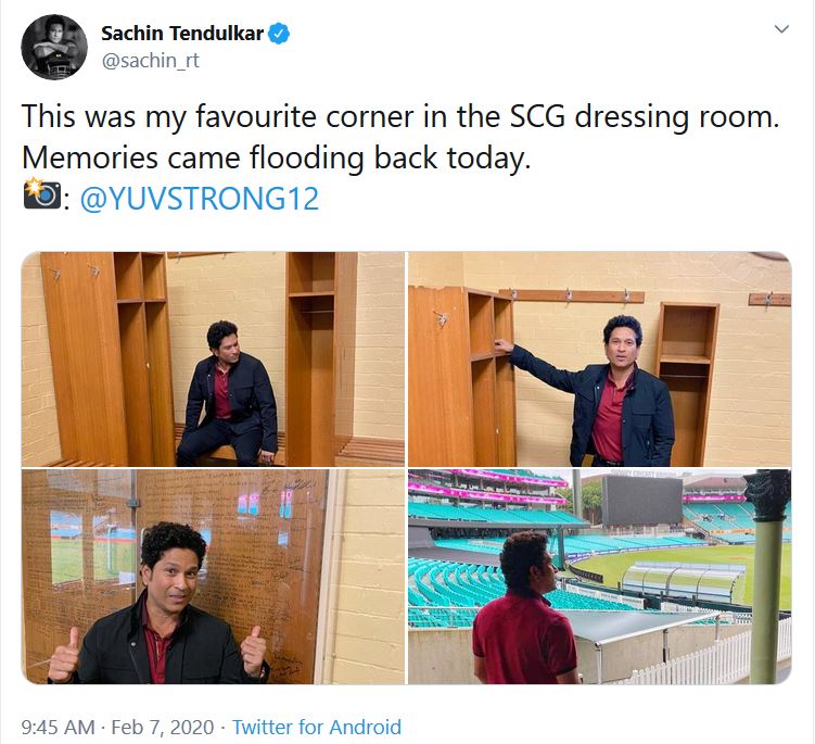Sachin Tendulkar visits Sydney Cricket Ground ahead of Bushfire Cricket Bash, gets nostalgic 