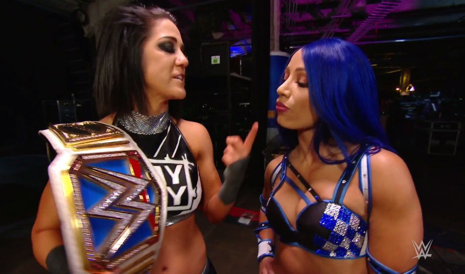 Bayley set to defend Smackdown womens title in a multi-woman match (image courtesy Twitter) Bayley set to defend Smackdown womens title in a multi-woman match (image courtesy Twitter)