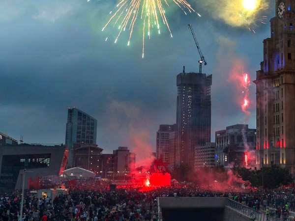 Liverpool fans celebrate 