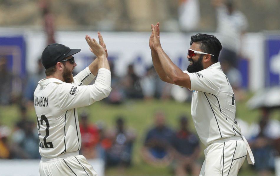 Ajaz Patel (right) has a torn calf muscle Ajaz Patel (right) has a torn calf muscle
