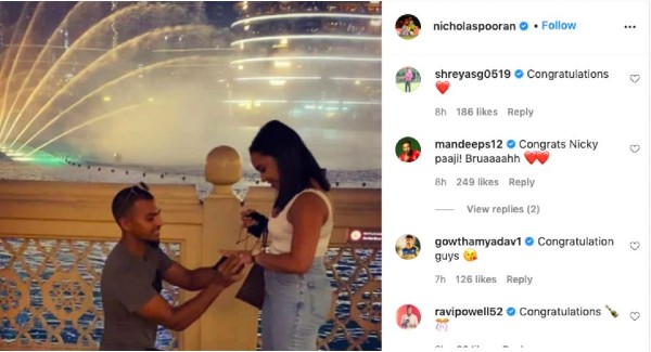 Nicholas Pooran gets engaged