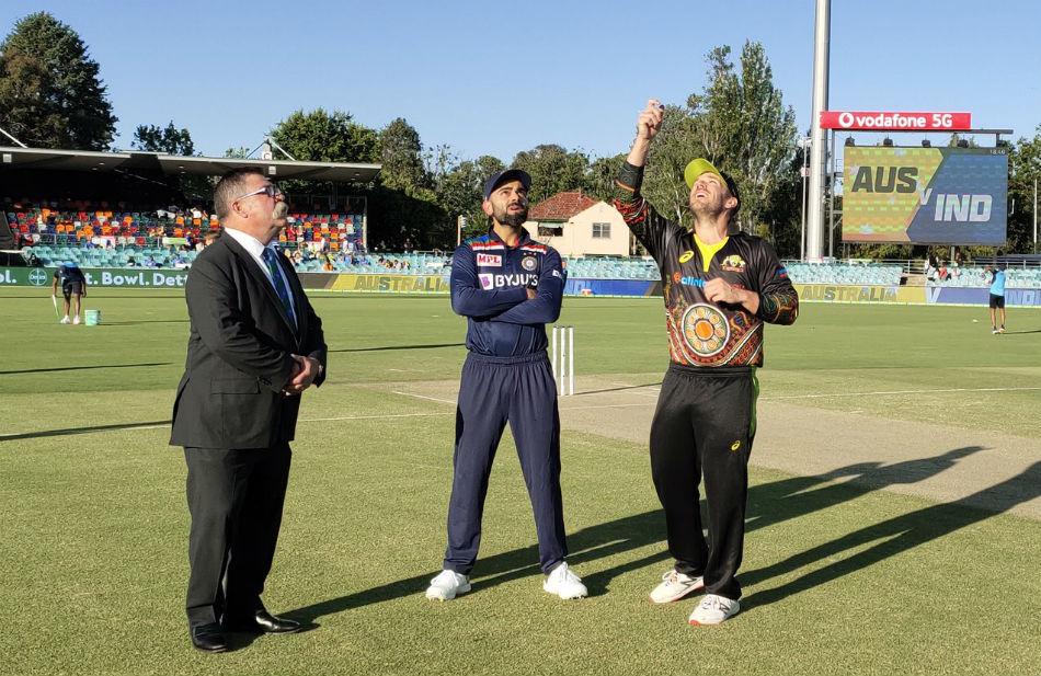 India vs Australia 1st T20I: Aaron Finch won the toss and elected to field first (Image Courtesy: BCCI Twitter) India vs Australia 1st T20I: Aaron Finch won the toss and elected to field first (Image Courtesy: BCCI Twitter)