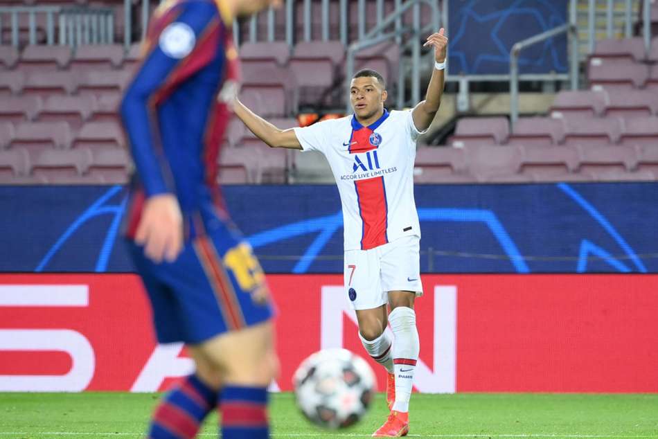 PSG superstar Kylian Mbappe scored a treble against Barcelona. PSG superstar Kylian Mbappe scored a treble against Barcelona.