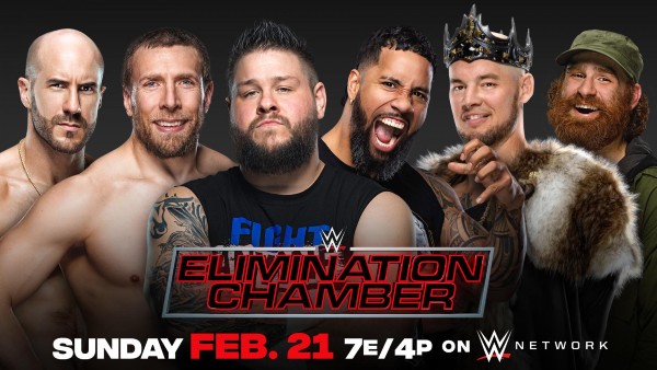Number-one Contenders Elimination Chamber Match: Kevin Owens vs. Daniel Bryan vs. King Corbin vs. Jey Uso vs. Sami Zayn vs. Cesaro (Winner faces Roman Reigns for the Universal Title)