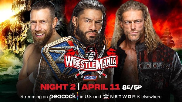 Triple Threat for the WWE Universal Title: Daniel Bryan vs. WWE Hall of Famer Edge vs. Roman Reigns with Paul Heyman (c)