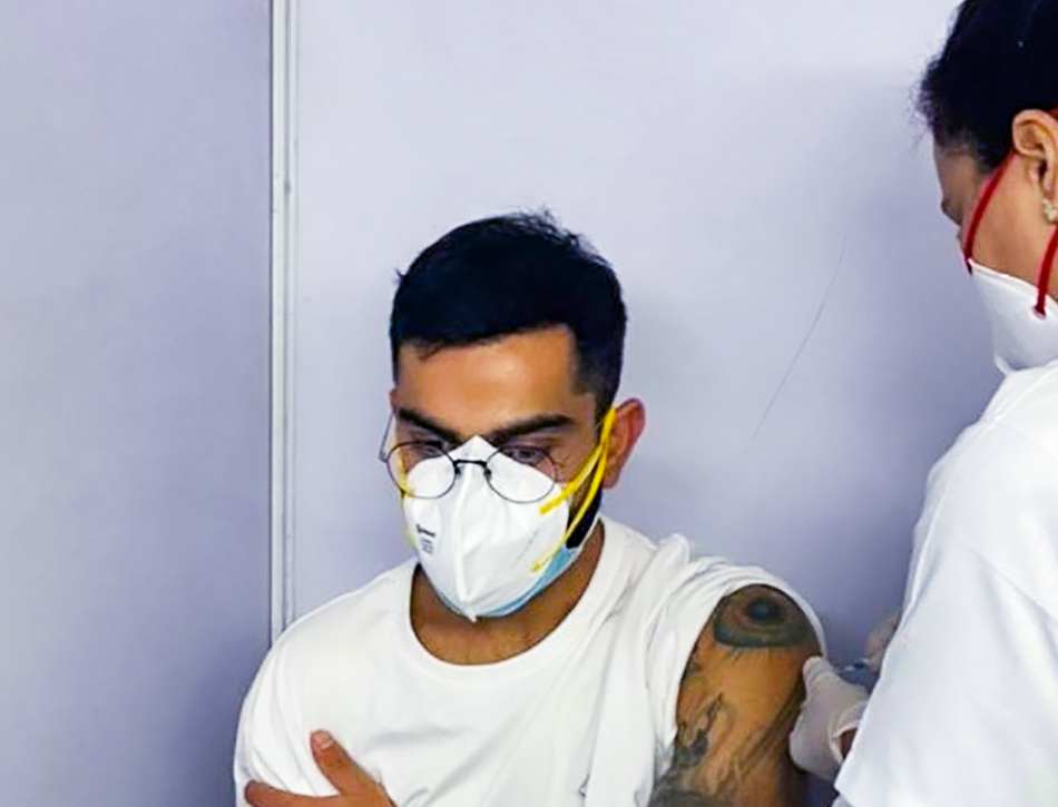 Virat Kohli getting vaccinated Virat Kohli getting vaccinated