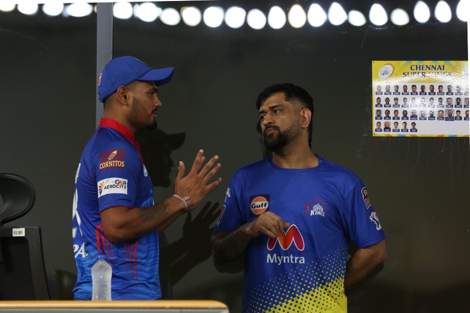 Ripal Patel in conversation with his idol MS Dhoni (Image Courtesy: Delhi Capitals Twitter) Ripal Patel in conversation with his idol MS Dhoni (Image Courtesy: Delhi Capitals Twitter)