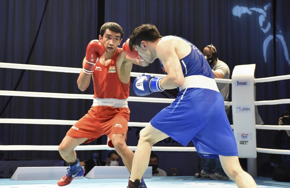 Shiva Thapa (Red) reaches quarterfinals of 2021 AIBA Mens World Boxing Championship Shiva Thapa (Red) reaches quarterfinals of 2021 AIBA Mens World Boxing Championship