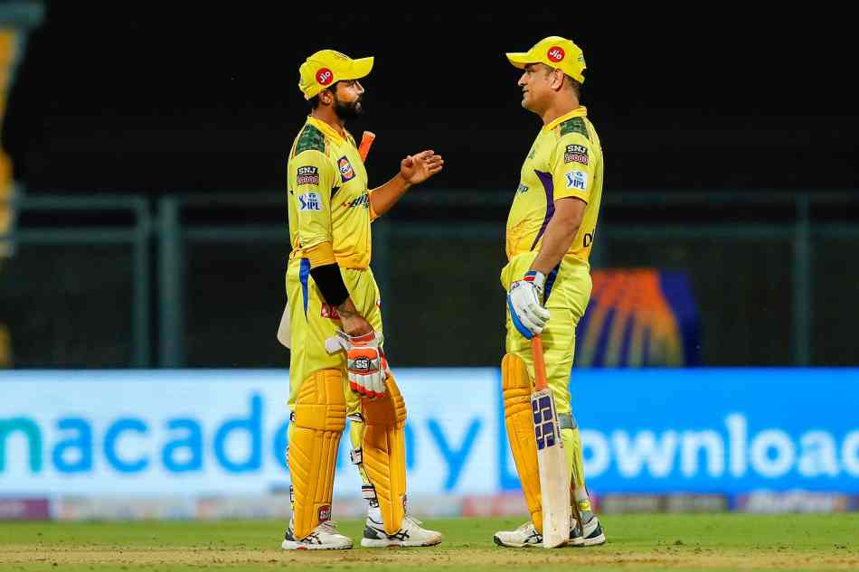 CSK captain Ravindra Jadeja and former captain MS Dhoni