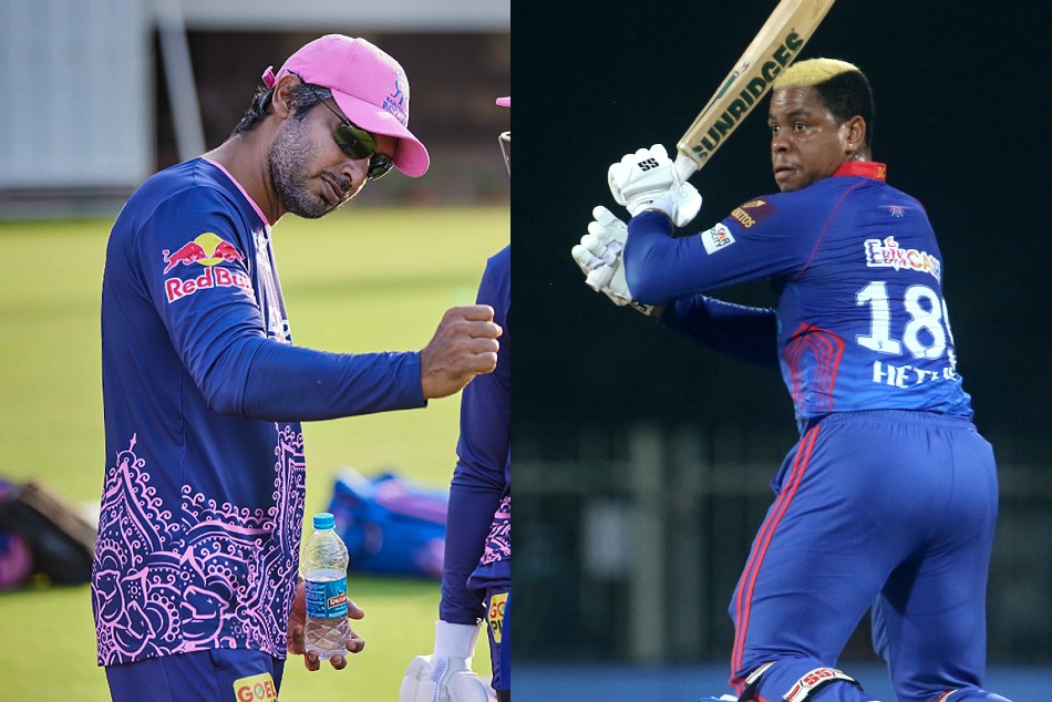 Kumar Sangakkara and Shimron Hetmyer Kumar Sangakkara and Shimron Hetmyer