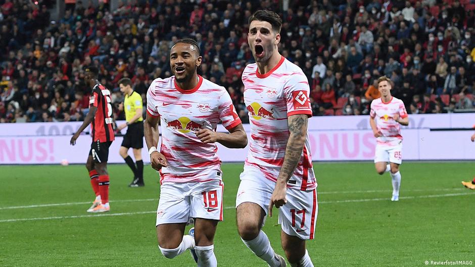 Christopher Nkunku and Dominik Szoboszlai combined to send RB Leipzig third