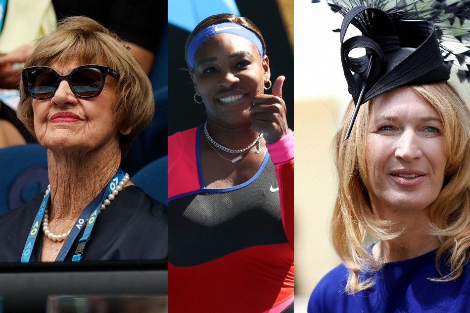 Margaret Court, Serena Williams and Steffi Graf Margaret Court, Serena Williams and Steffi Graf