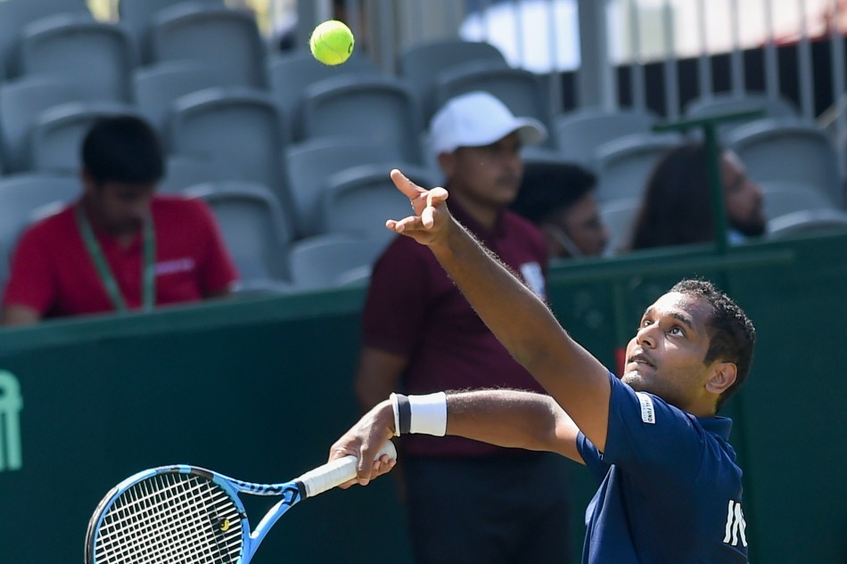 Ramkumar Ramanathan of India will be in doubles action on court 4