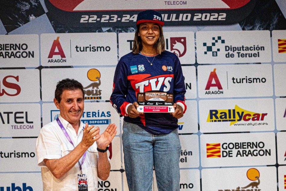 Aishwarya Pissay of Sherco TVS Rally Factory Team finishes Baja with flying colours