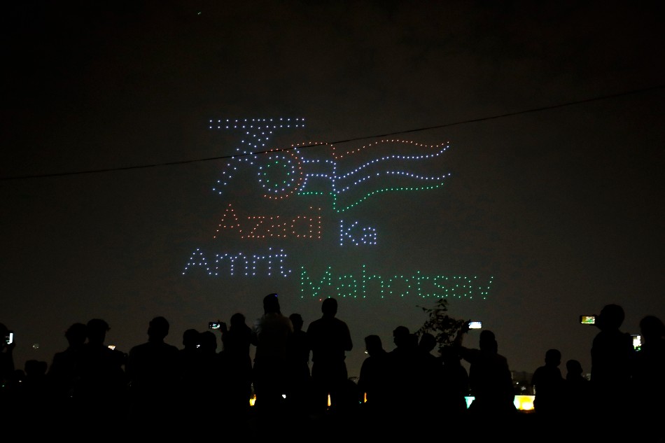 Drone show on the eve of the opening ceremony