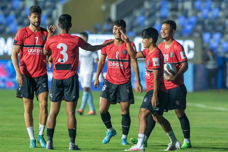 Odisha FC players attend a training session. Credit: FSDL