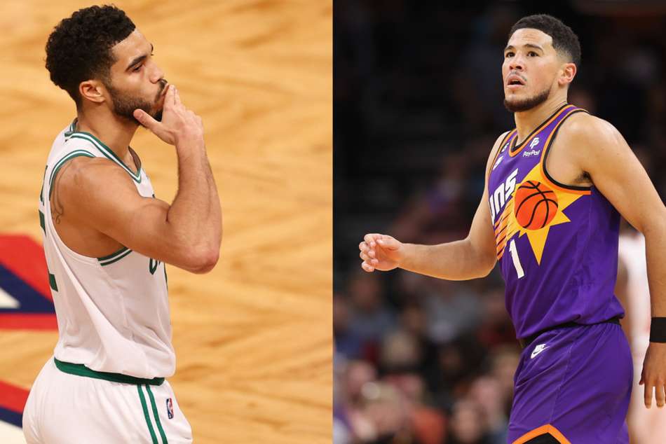Jayson Tatum and Devin Booker Jayson Tatum and Devin Booker