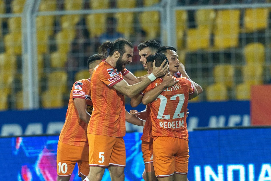 FC Goa players celebrate. Image: ISL