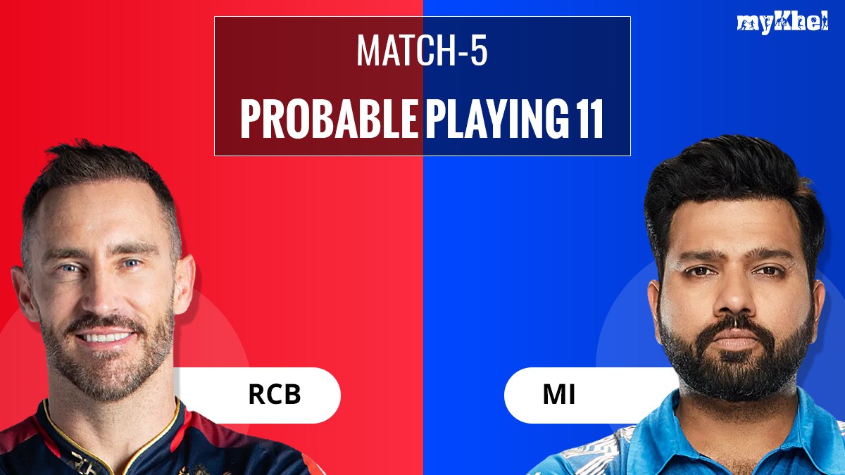 RCB vs MI Playing 11 RCB vs MI Playing 11