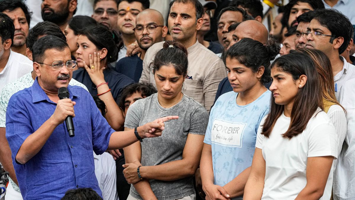 wrestlers-protest-arvind-kejriwal wrestlers-protest-arvind-kejriwal