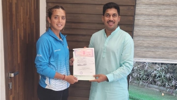 Star Indian tennis player Ankita Raina along with Punit Balan, Chairman and Managing Director, Punit Balan Group