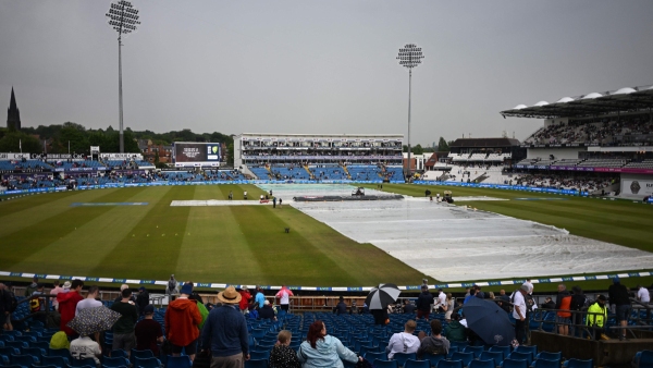Headingley in Leeds saw rain for most part of day 3 of Ashes 2023 third Test (Image Courtesy: ICC Twitter)