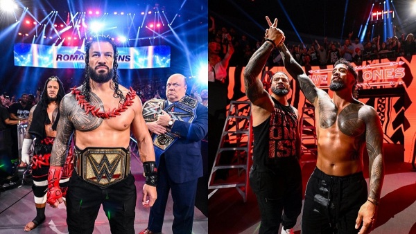 Roman Reigns & The Usos from Money in the Bank (image courtesy Twitter)