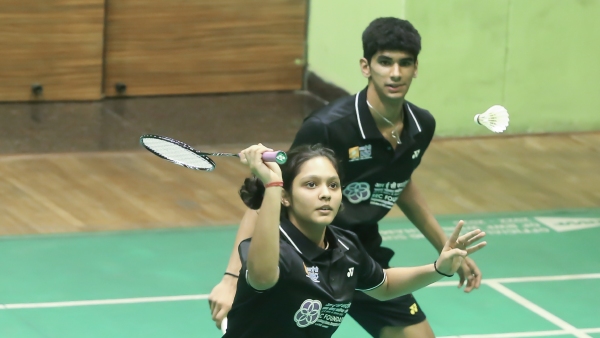 Samarveer (Back) and Radhika Sharma (Front) registered win in mixed doubles match against Hong Kong (Image Courtesy: BAI Media)