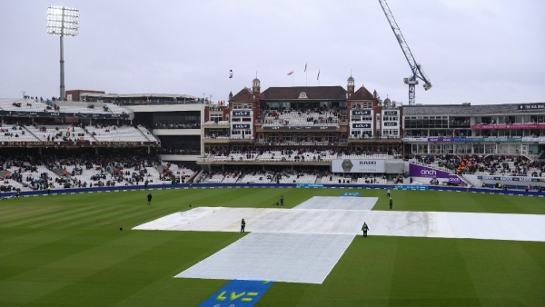 Rain may interrupt proceedings on the final day of Ashes 2023 at The Oval in London (Image Courtesy: SurreyCricket Twitter)