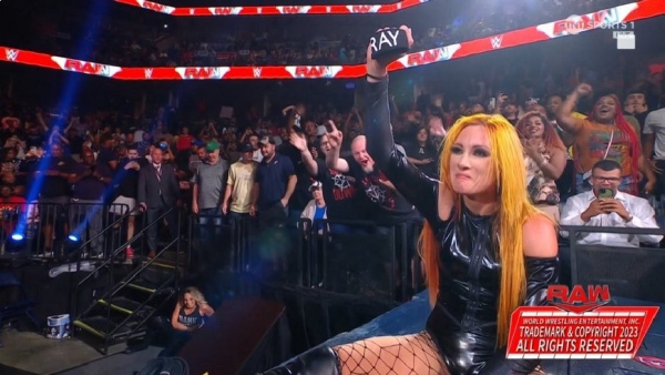 Becky Lynch on Raw (image courtesy Twitter)