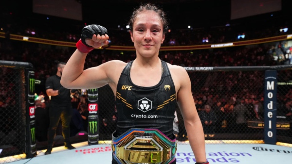 Alexa Grasso reacts after defending UFC Flyweight title in Noche UFC 2023 (Photo by Chris Unger/Zuffa LLC via Getty Images) Alexa Grasso reacts after defending UFC Flyweight title in Noche UFC 2023 (Photo by Chris Unger/Zuffa LLC via Getty Images)