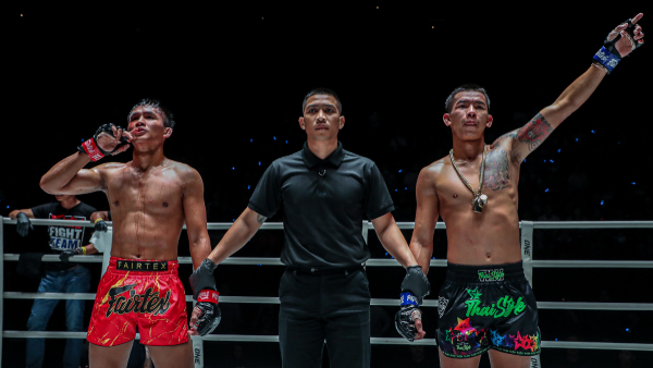 Pettonglor Sitluangpeenumfon reacts after victory at ONE Friday Fights 43 Pettonglor Sitluangpeenumfon reacts after victory at ONE Friday Fights 43