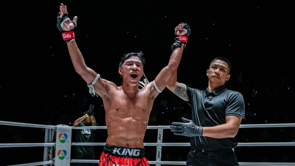 Yod-IQ Or Pimolsri reacts after victory over Ilyas Musaev in the main event of ONE Friday Fights 44