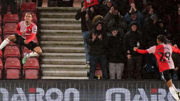 Southampton’s Sekou Mara celebrates scoring