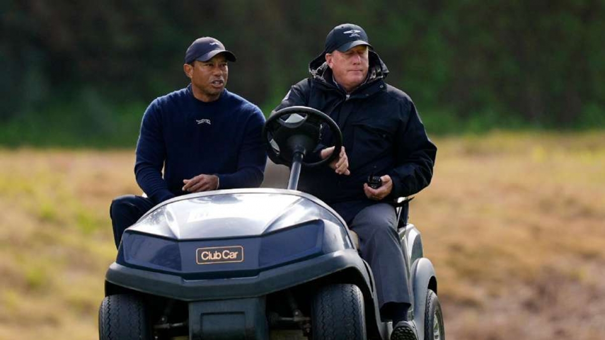 Tiger Woods is driven off the course