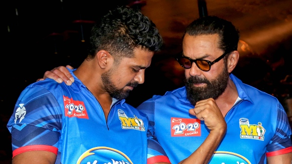 Bollywood actors Saqib Saleem and Bobby Deol of Mumbai Heroes during Celebrity Cricket League - CCL 2024