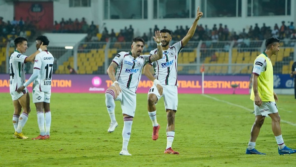 Dimitrios Petratos Celebrates his 75th minute winner for Mohun Bagan Super Giant (Image Credit: FSDL)