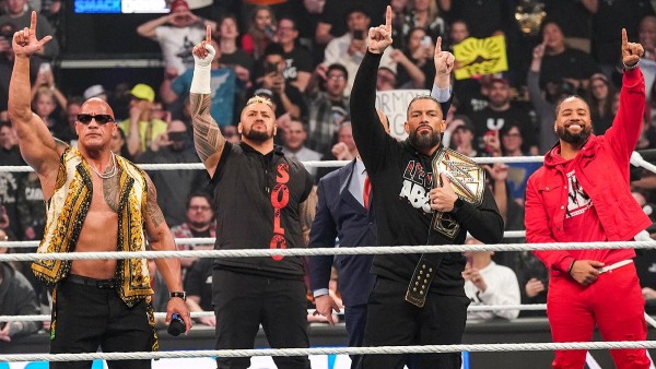 Roman Reigns and The Bloodline on SmackDown (image courtesy WWE)