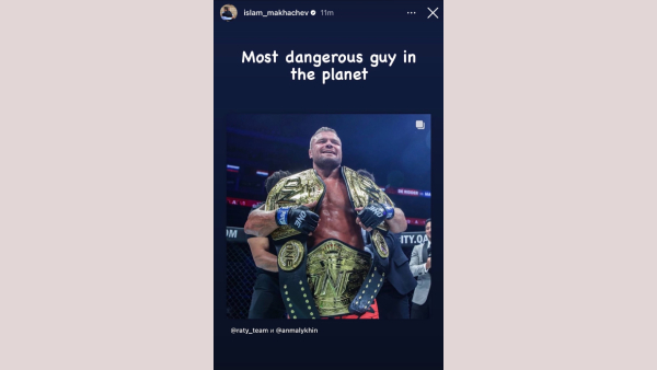 Screenshot of Islam Makachev s Instagram Story