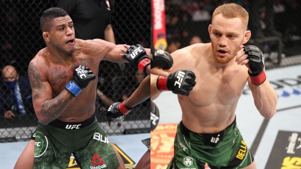 Jack Della Maddalena right gives stoppage warning to Gilbert Burns ahead of welterweight fight in UFC 299 Image UFC Media via Getty Images