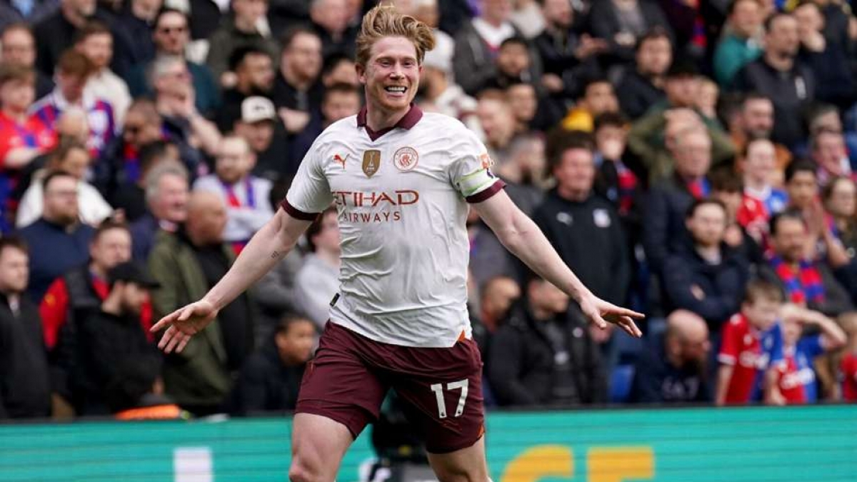 Manchester City s Kevin De Bruyne celebrates against Crystal Palace