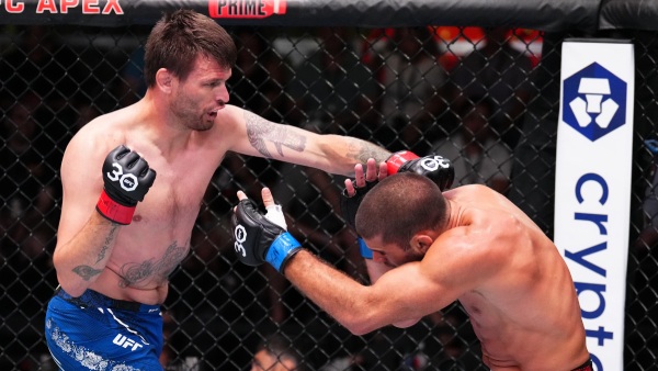 L-R Tim Means punches Andre Fialho during the UFC Fight Night event in September 2023 Photo by Chris Unger Zuffa LLC via Getty Images