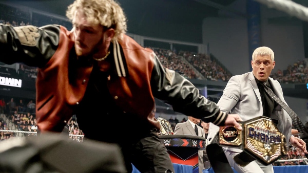 Cody Rhodes and Logan Paul on SmackDown image courtesy WWE com