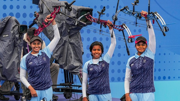 Indian women s compound team of Jyothi Surekha Vennam Parneet Kaur and Aditi Swami bag gold at Archery World Cup 2024
