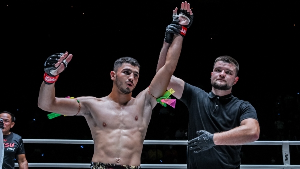 Parham Gheirati reacts after victory at ONE Friday Fights 64