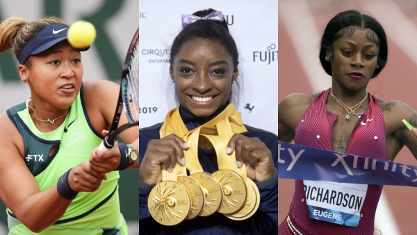 Naomi Osaka Simone Biles and Sha Carri Richardson