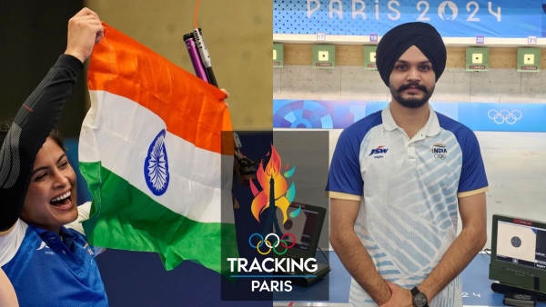 Paris Olympics 2024 Manu Bhaker and Sarabjot Singh Clinch Bronze in 10m Air Pistol Mixed Team Event