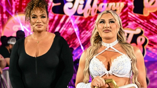 Nia Jax amp amp Tiffany Stratton on SmackDown image courtesy WWE